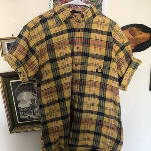 Hip Short Sleeved Button Up Flannel